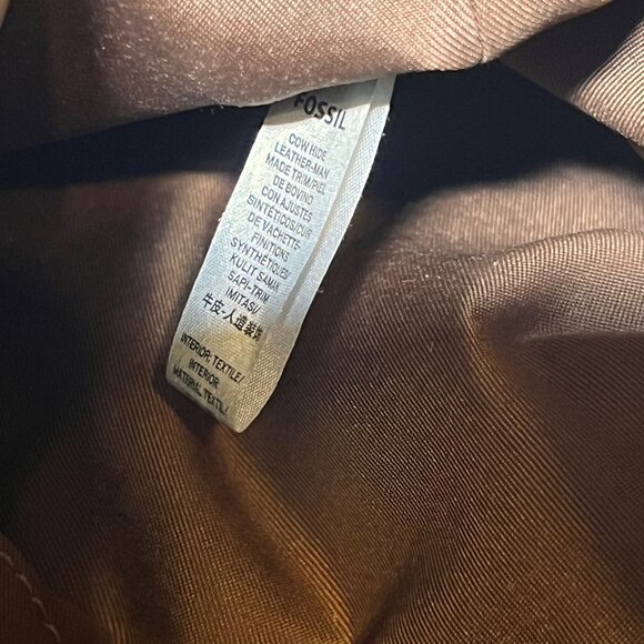 Fossil Brown/Camel Leather Backpack-Adjustable Strap-Phone Drop Pocket-Clean - Picture 15 of 15